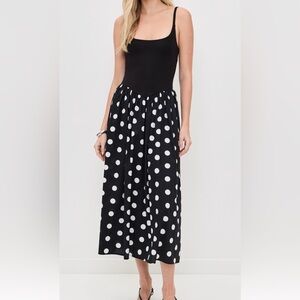 Alix mixed fabric tank dress